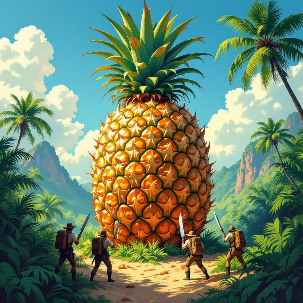 Colossal Pineapple Island Adventure in Pulp Style