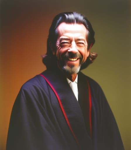 Alan Watts Portrait in Impressionistic Style