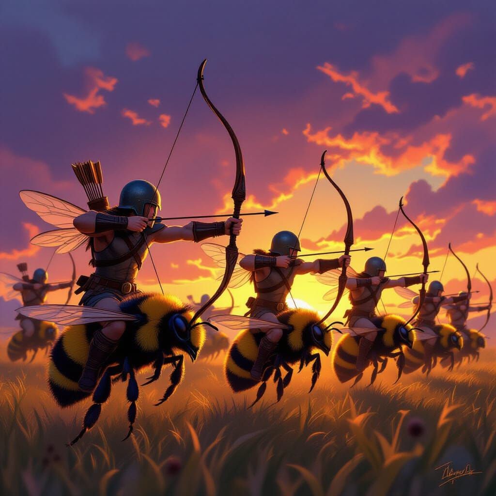 Tiny Archers Ride Bumblebees to Epic Battle