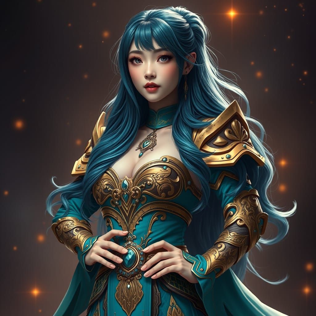 A photo of a Japanese-Korean idol with fair skin and long, m...