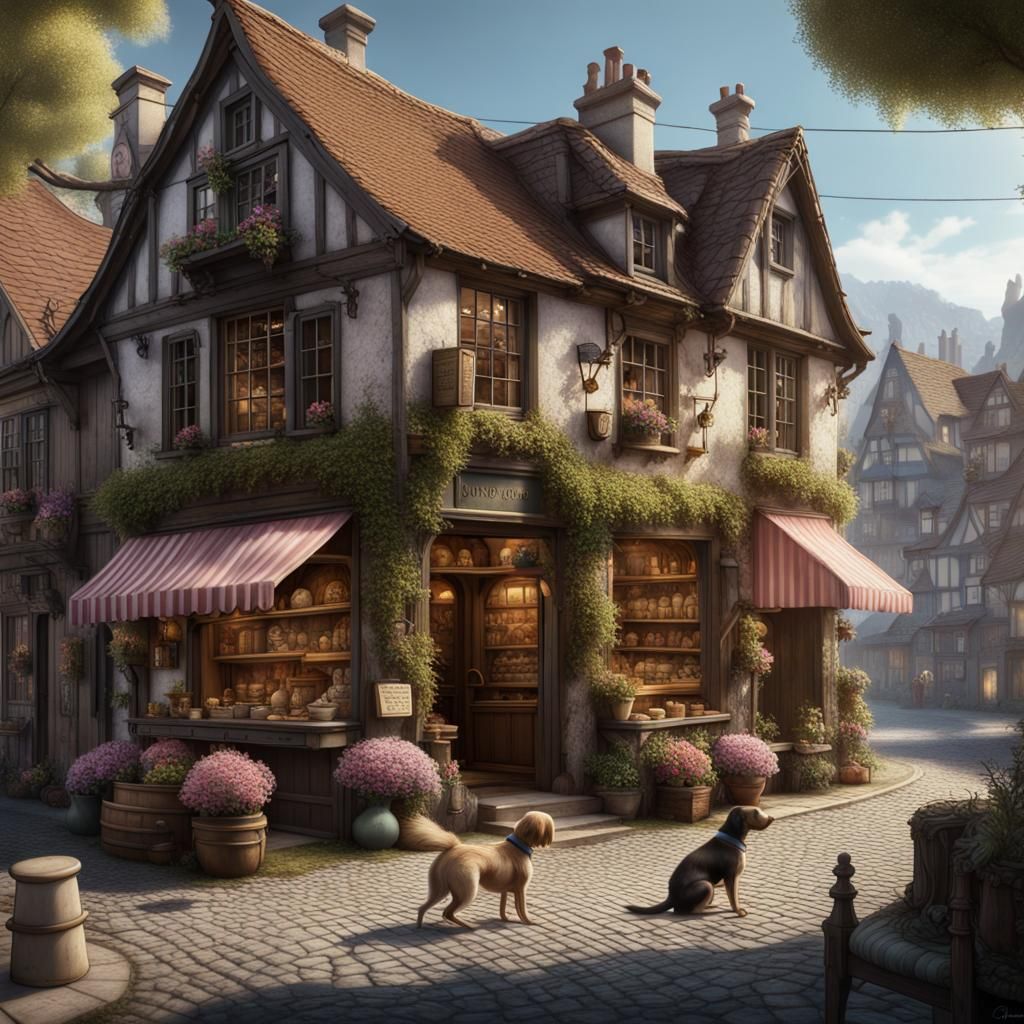 Charming Candy Shop Scene in Anton Pieck Style