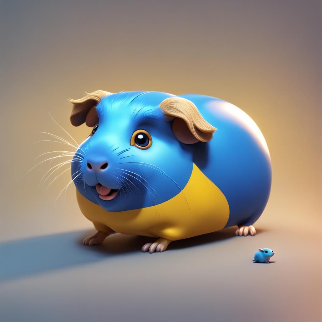 Guinea Pig Battle Scene in Pixar Style