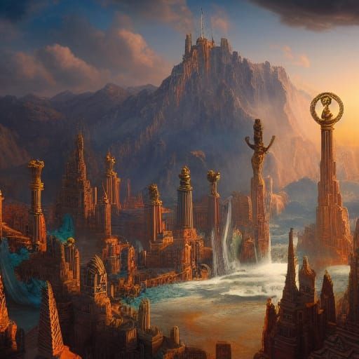 Olympian Gods: Detailed Matte Painting in 8k