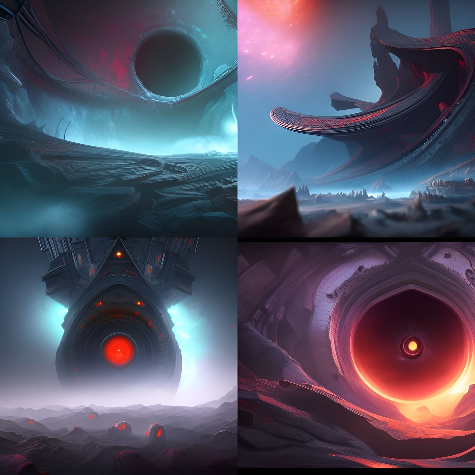 Dramatic Colorful Black Hole Fantasy Concept Art