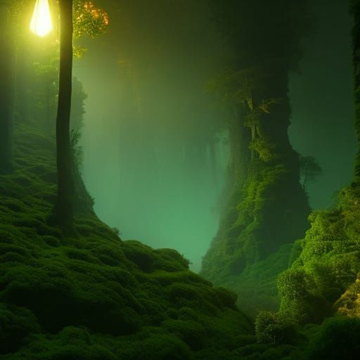 Enchanted Forest on Alien Planet: Digital Matte Painting