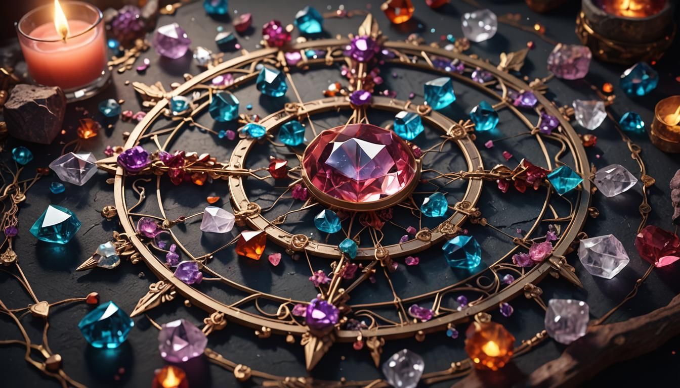 Crystal Grid Kit for Love and Harmony in Detailed Art