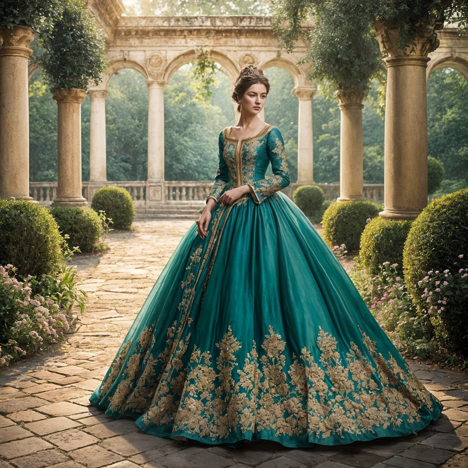 Princess in Garden with Gardener, Splash Art