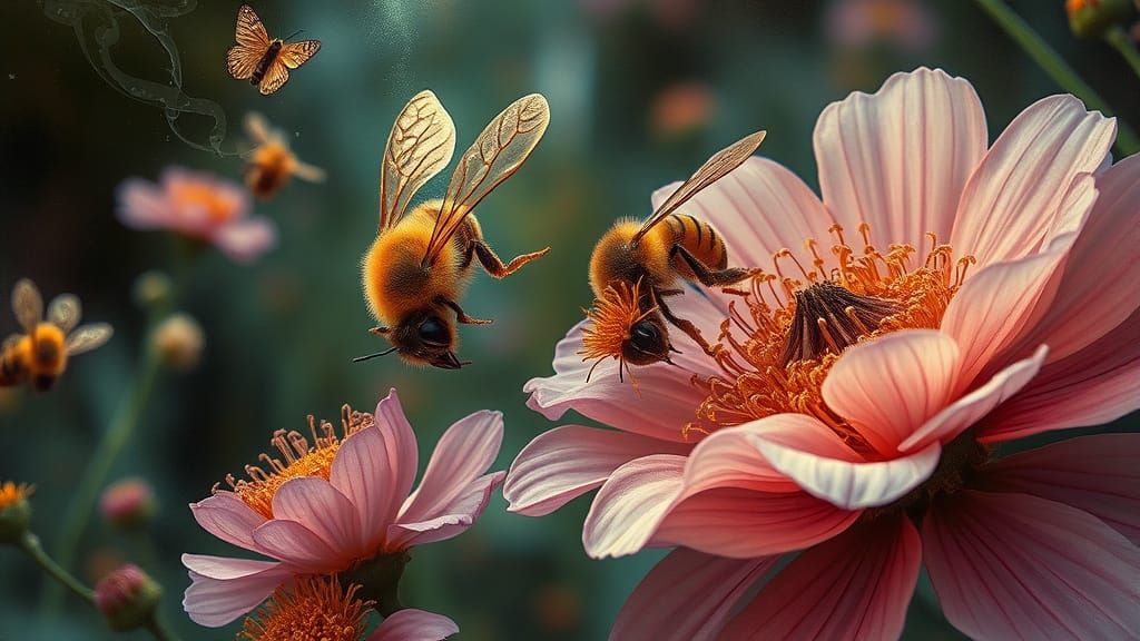 Whimsical Enchanted Garden Blooms with Vibrant Magic