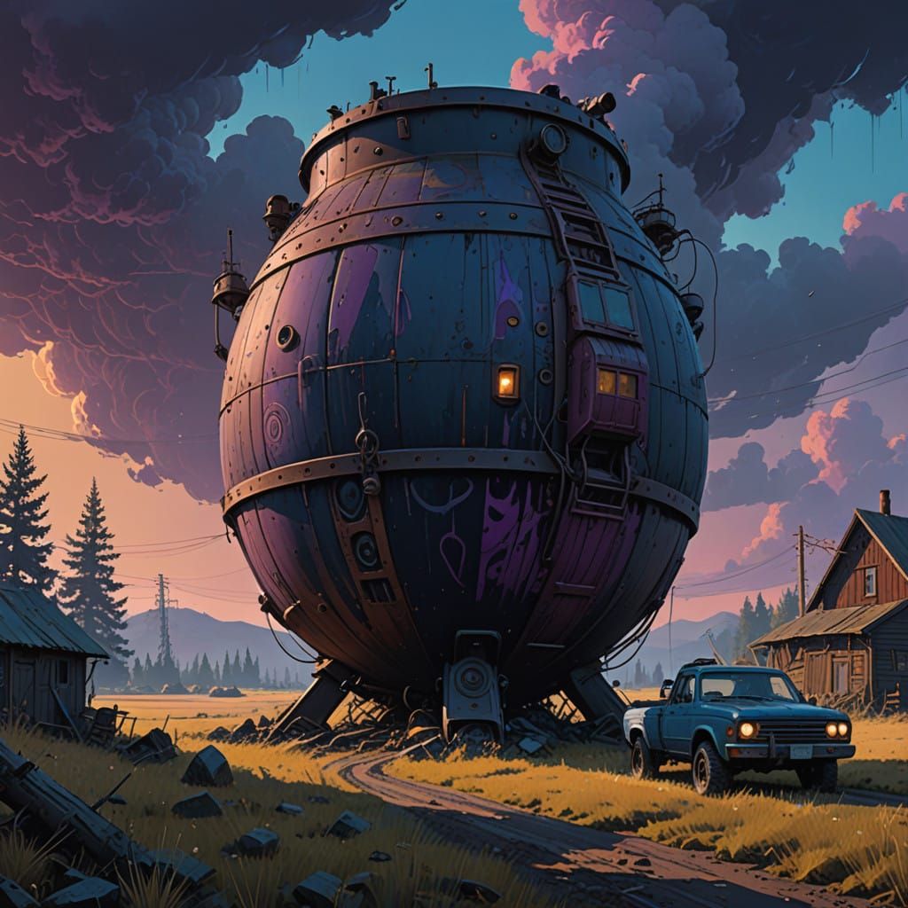 Ancient Clay Jar in Dramatic, Moody Landscape