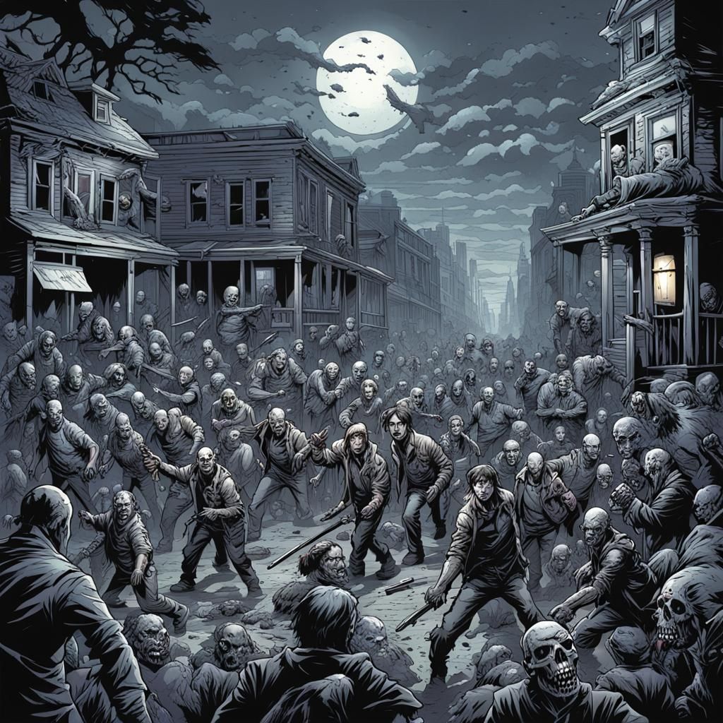 Zombie Apocalypse Comic Book Art