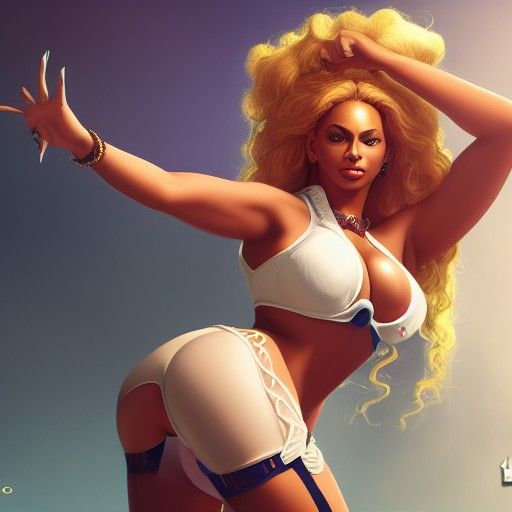 Curvy Woman in Provocative Pose, Digital Illustration