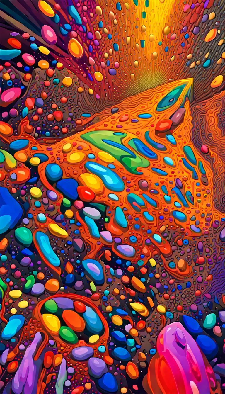 Psychedelic 3D Self-Love Splash Art in Vivid Colors