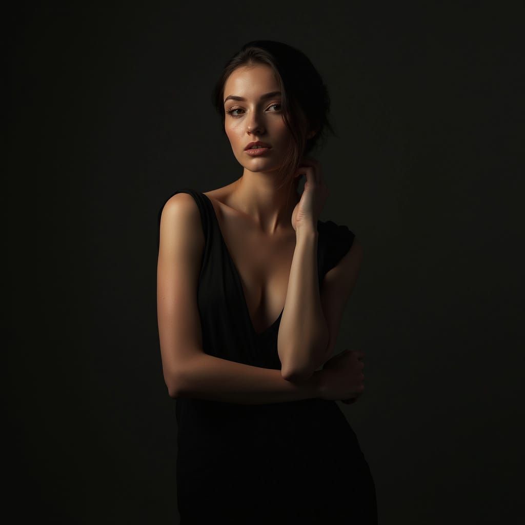 Elegant Woman in Noir Portrait Photography Style