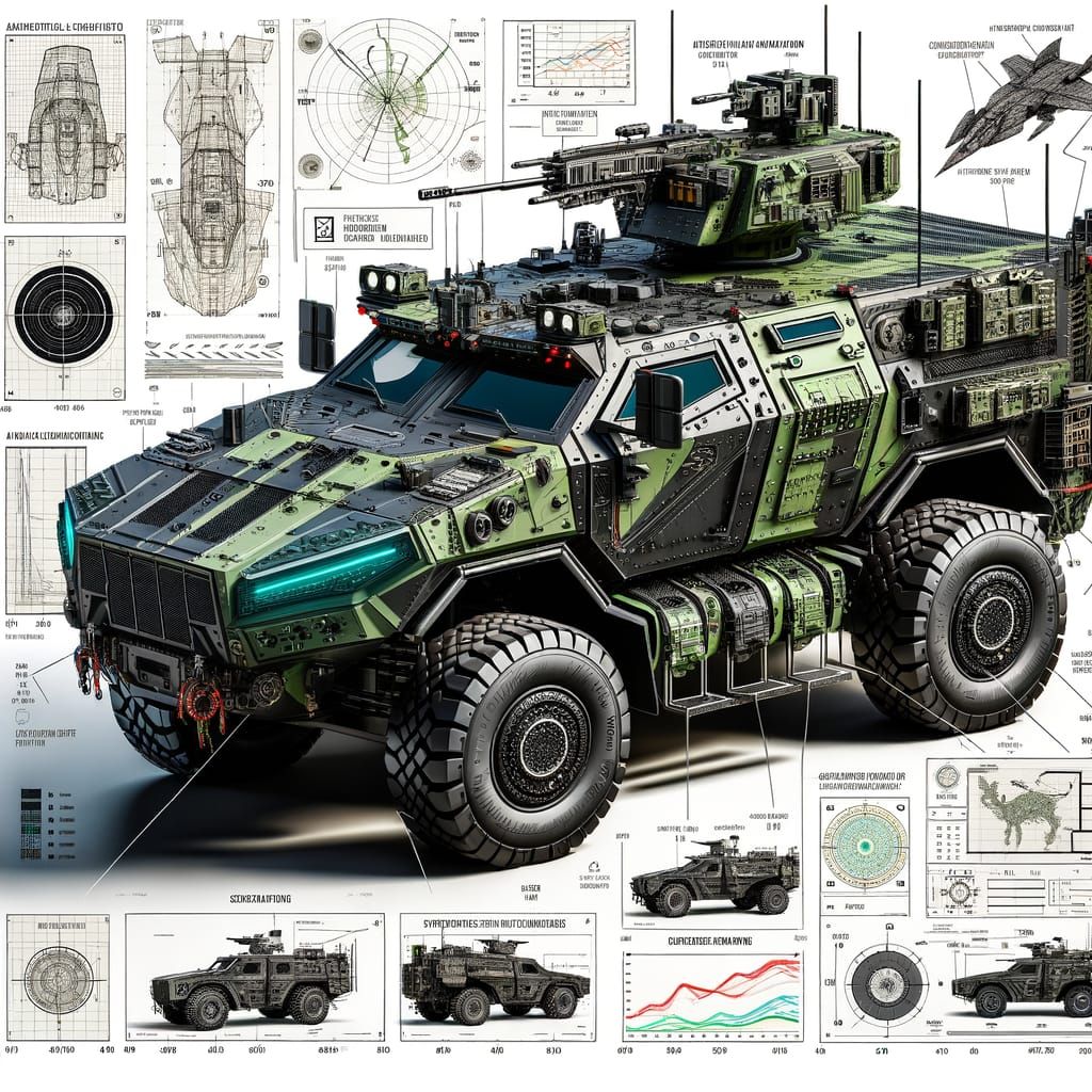 3D Combat Vehicle Hyperalloy Design in Camouflage