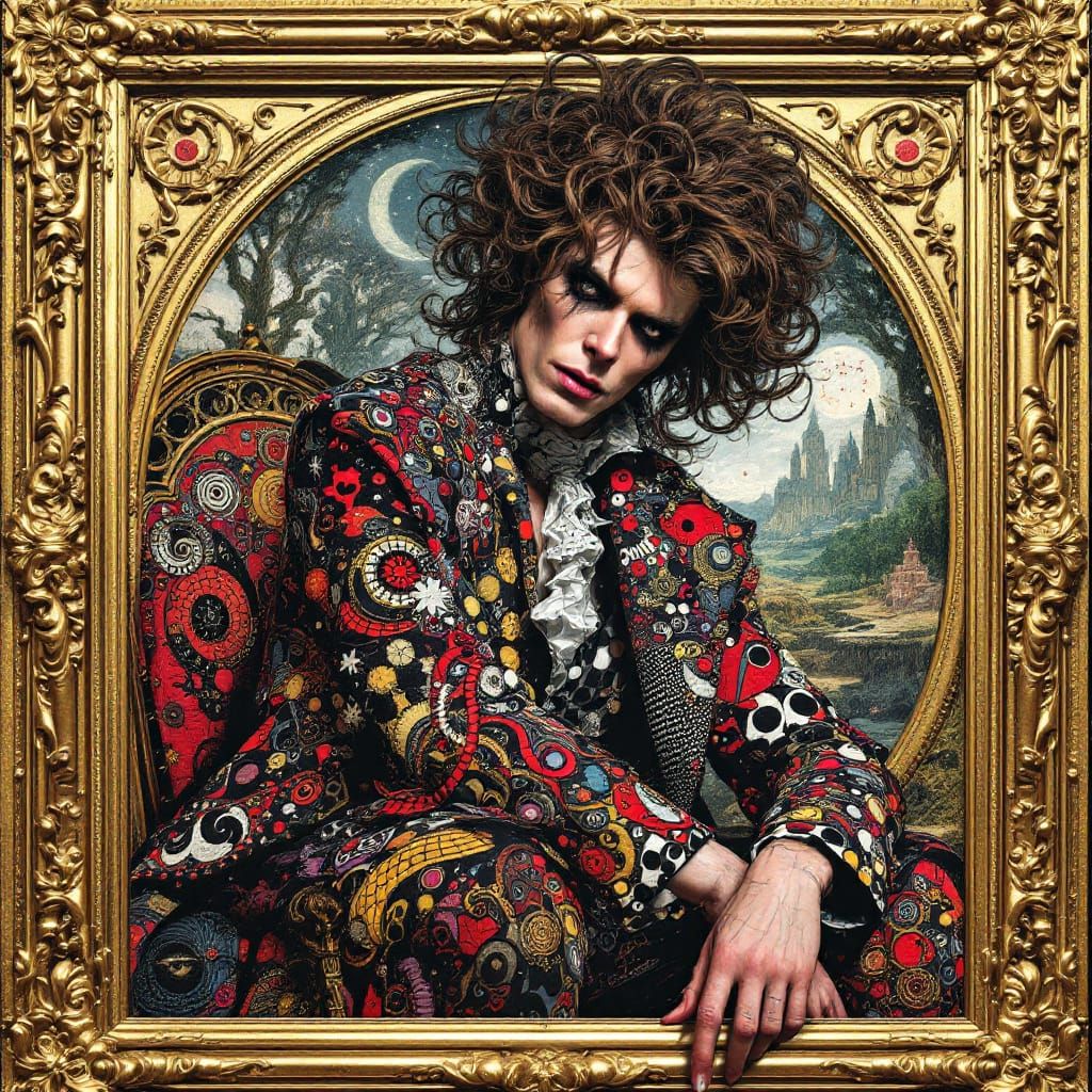 David Bowie Renaissance Portrait in Pop Art Style