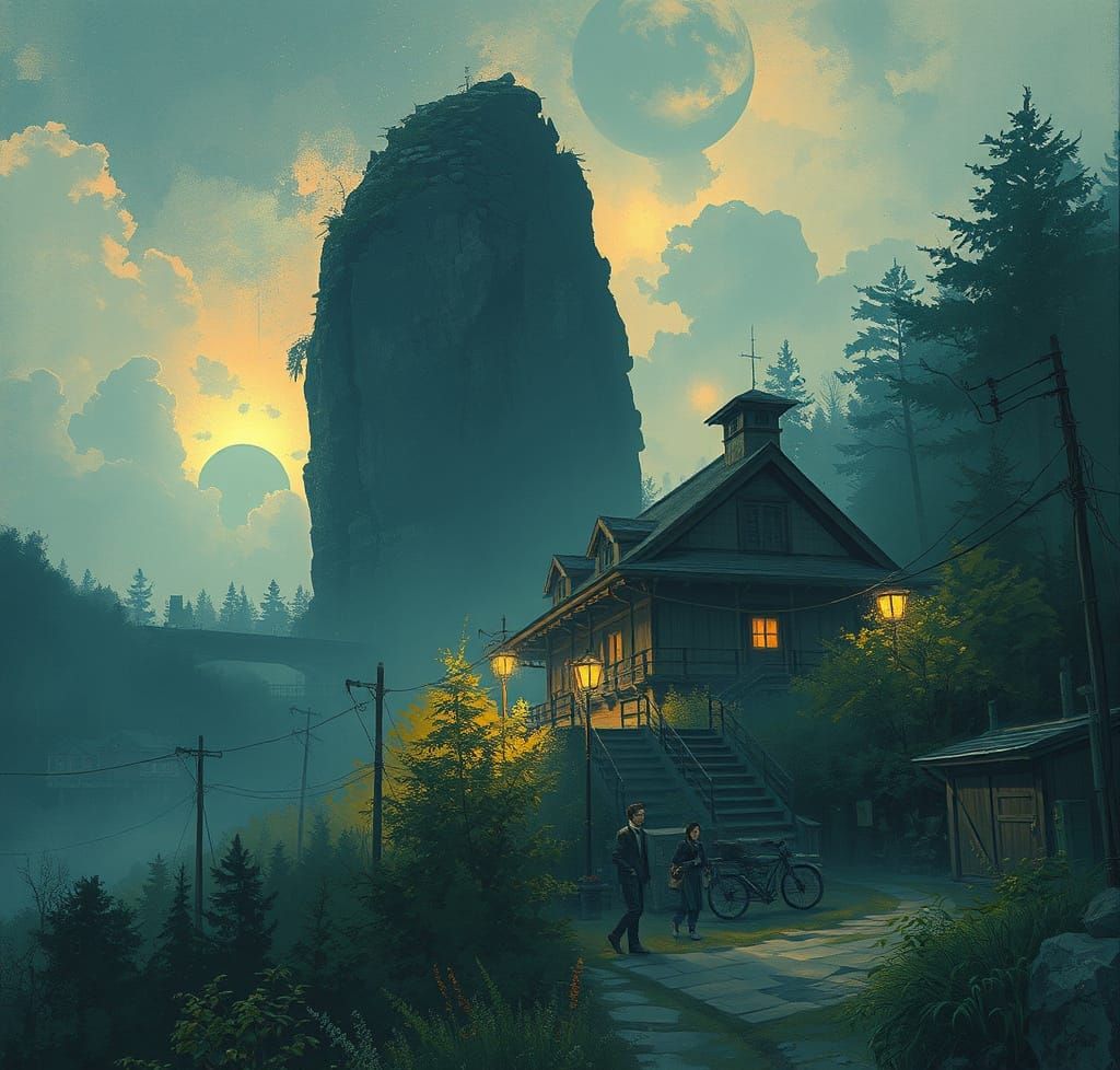 Dreamlike Animated Scene in Studio Ghibli Style