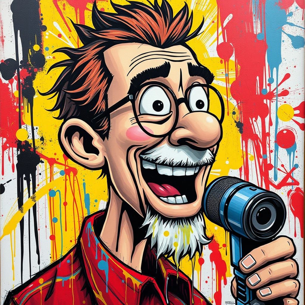 Vibrant Street Art Scene in High Contrast Colors