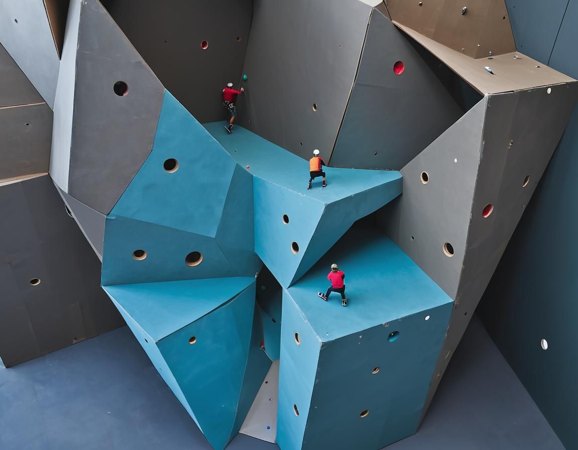 Cardboard Climbing Gym with Tiny People