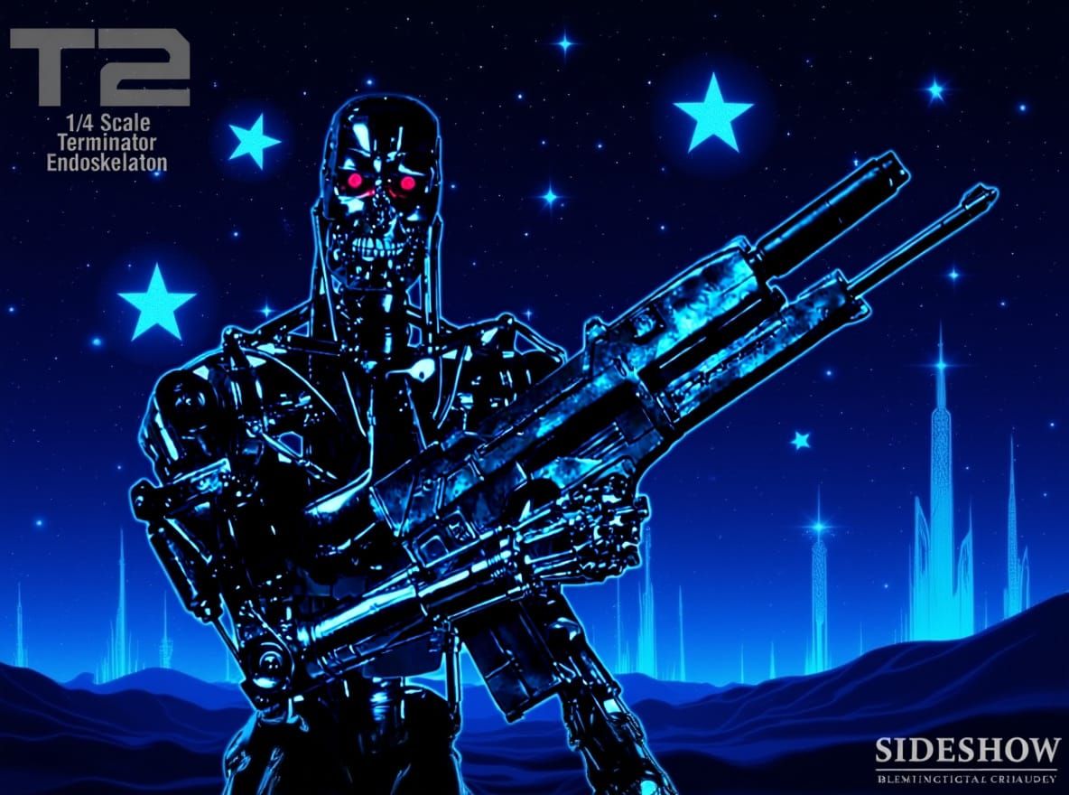 Cyberpunk Ghost Dog in Neon Starfield