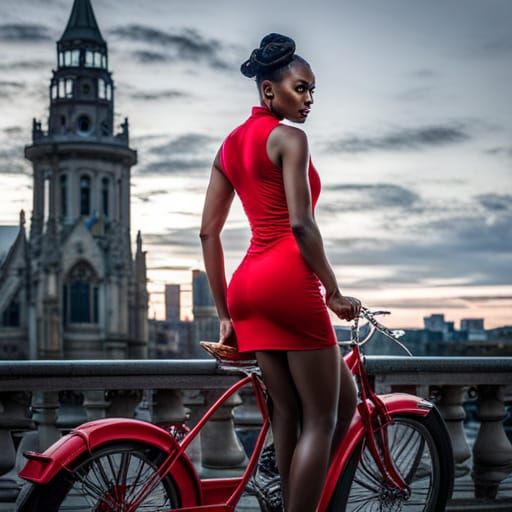 Glamorous Secret Agent Rides Motorcycle Through Cambridge