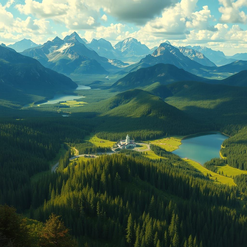 Lush Terrestrial Vista in a Dramatic Style