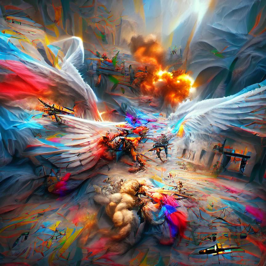 Angels at War: Hyperdetailed Digital Painting