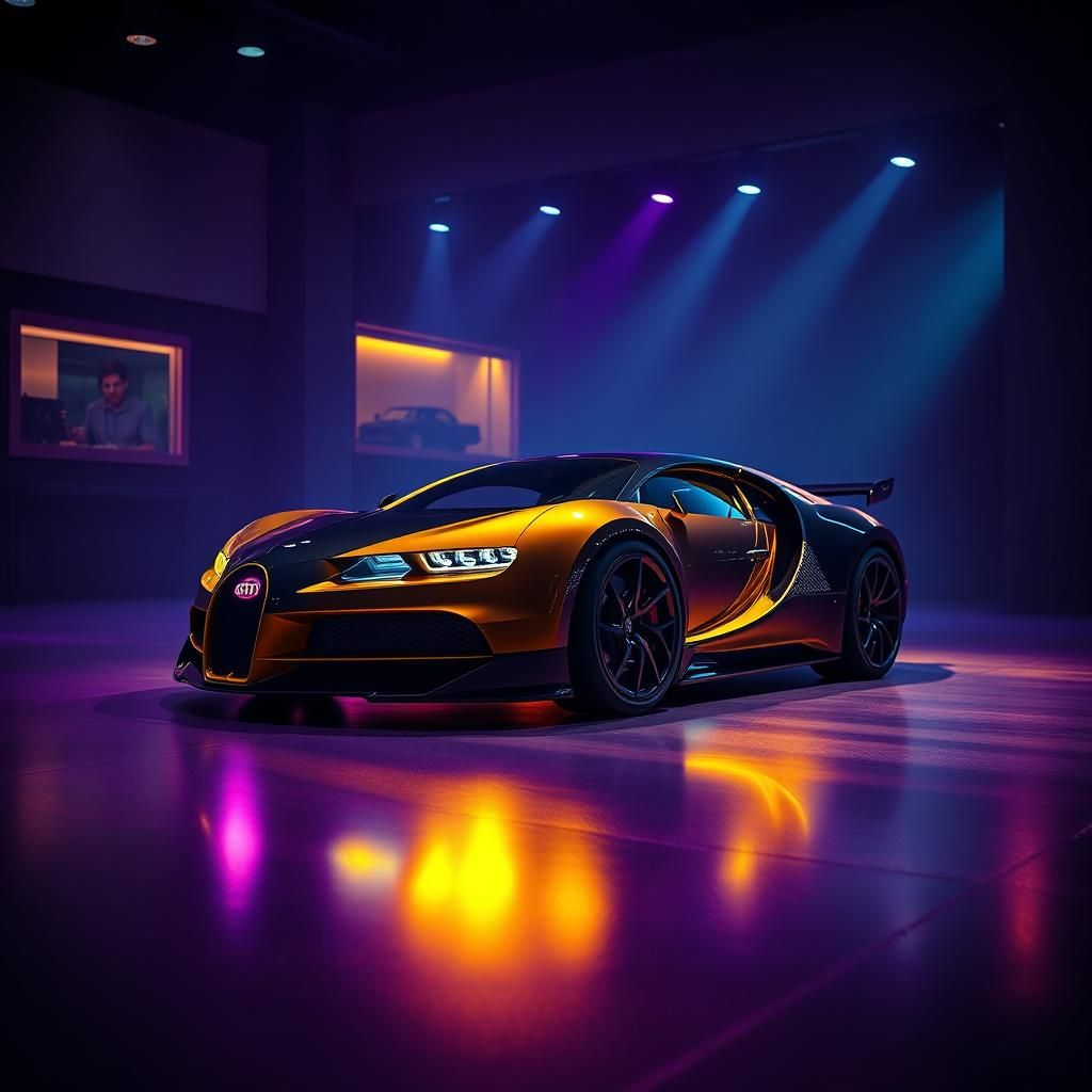 Bugatti Tourbillon Coupe in Dark Showroom Concept Art