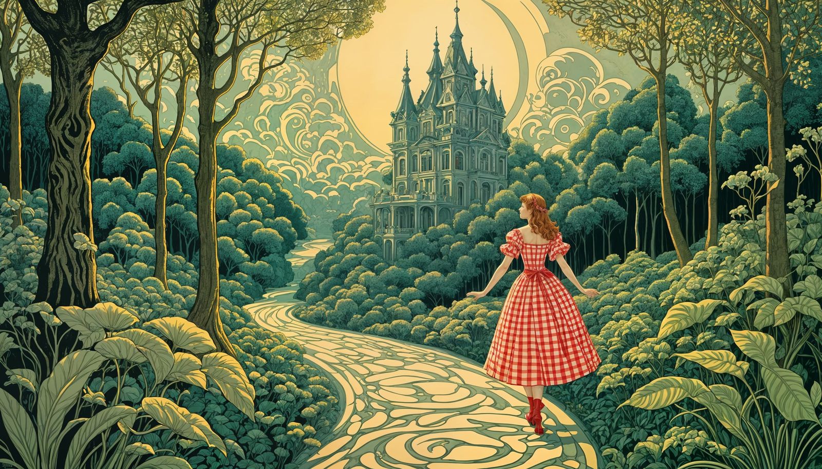 Dorothy Admires the Whimsical Porcelain Man in a Dreamlike L...