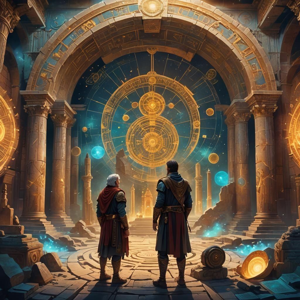 Cosmic Concept Art: Ancient Temple Discovery