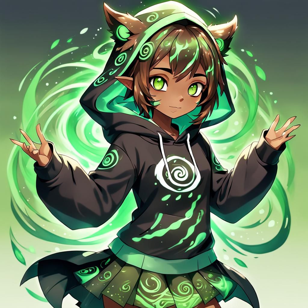 Anime Druid Hybrid with Mystical Markings