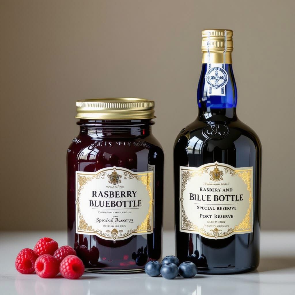 Raspberry and Blueberry Jam Still Life