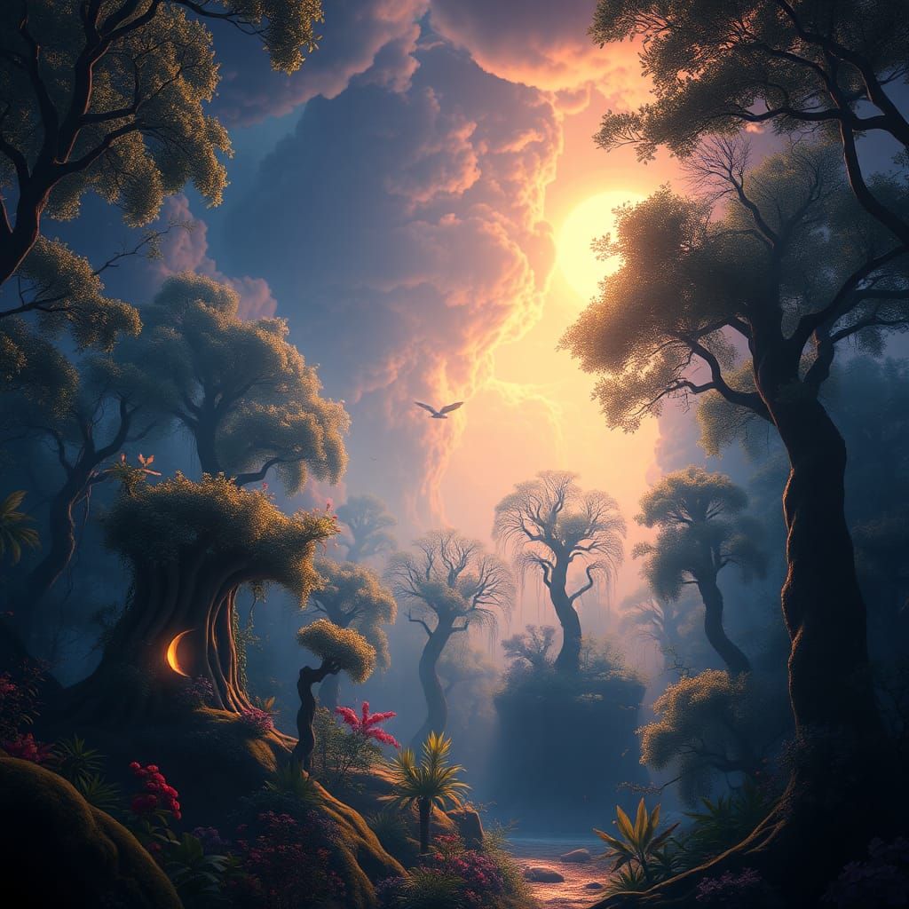 Fantastical Matte Painting with Deep Color