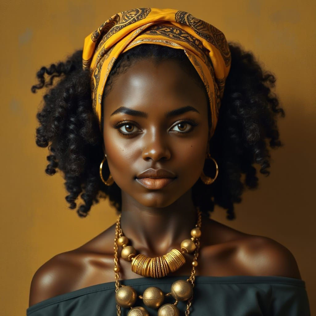 Elegant Portrait with Golden Accents