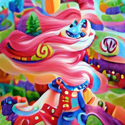 Lola in a Vibrant Candyland Wonderland