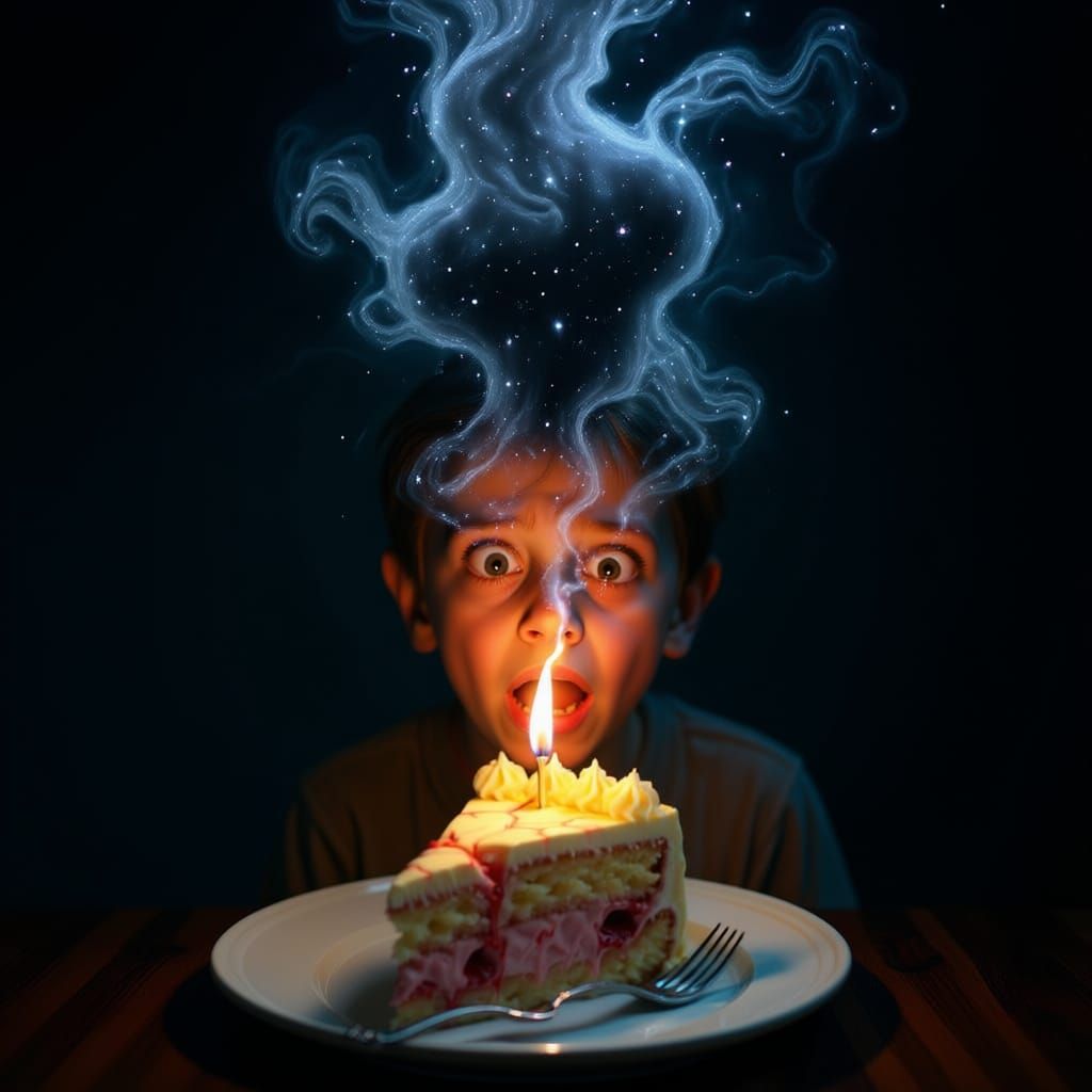 Grotesque Cake Slice Macro Shot