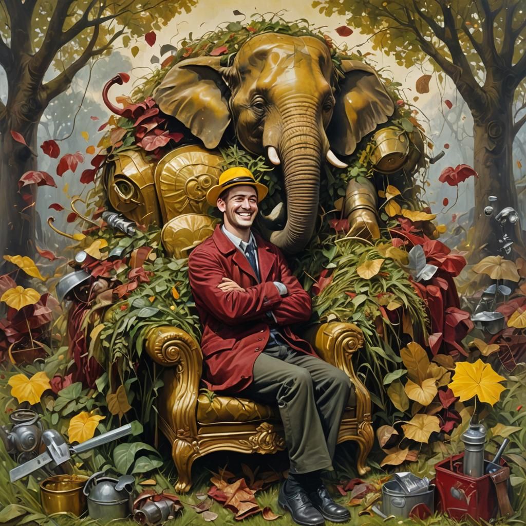 Dreamlike Elephant Serenade: A Surreal Digital Painting