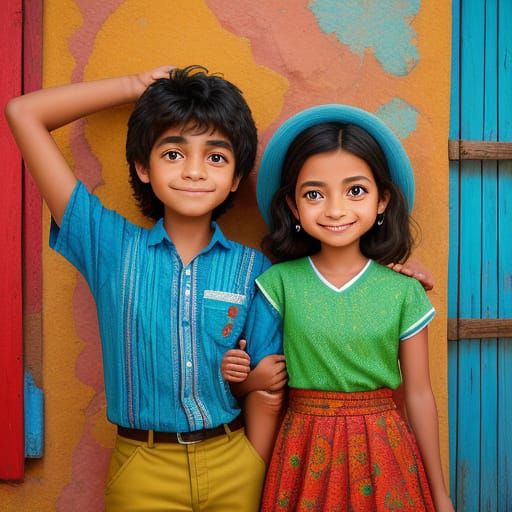 Maya and Miguel Santos: Vibrant Cartoon Siblings