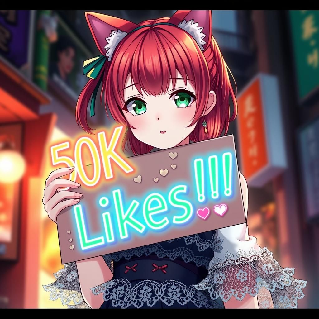 Anime Girl Celebrates 50K Likes in Harajuku Style