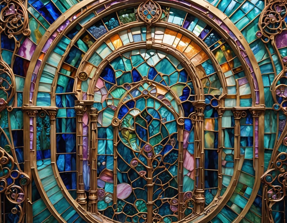 Hyperrealistic Stained Glass Mosaic in Cistern Tunnels