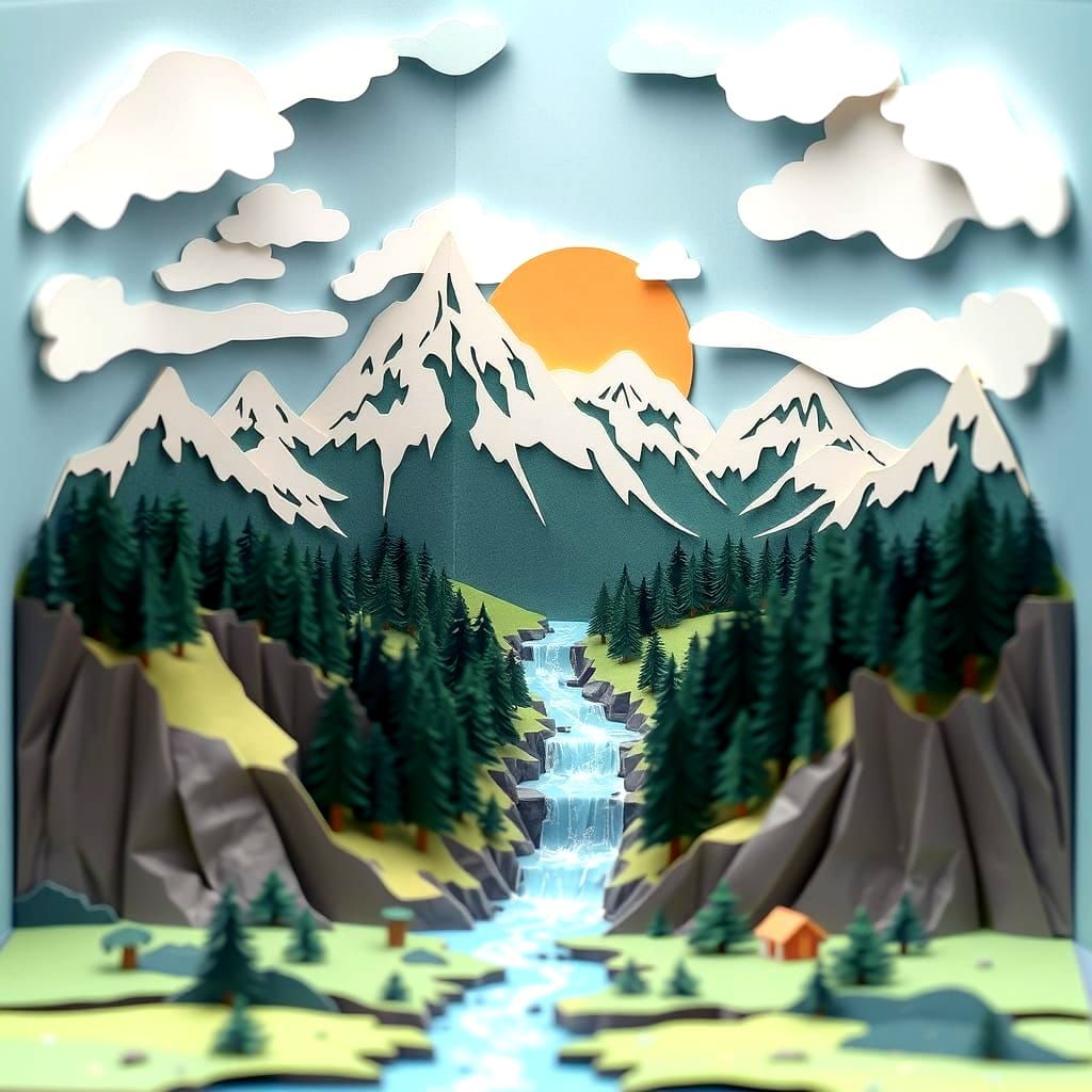 Magical Paper Landscape Diorama