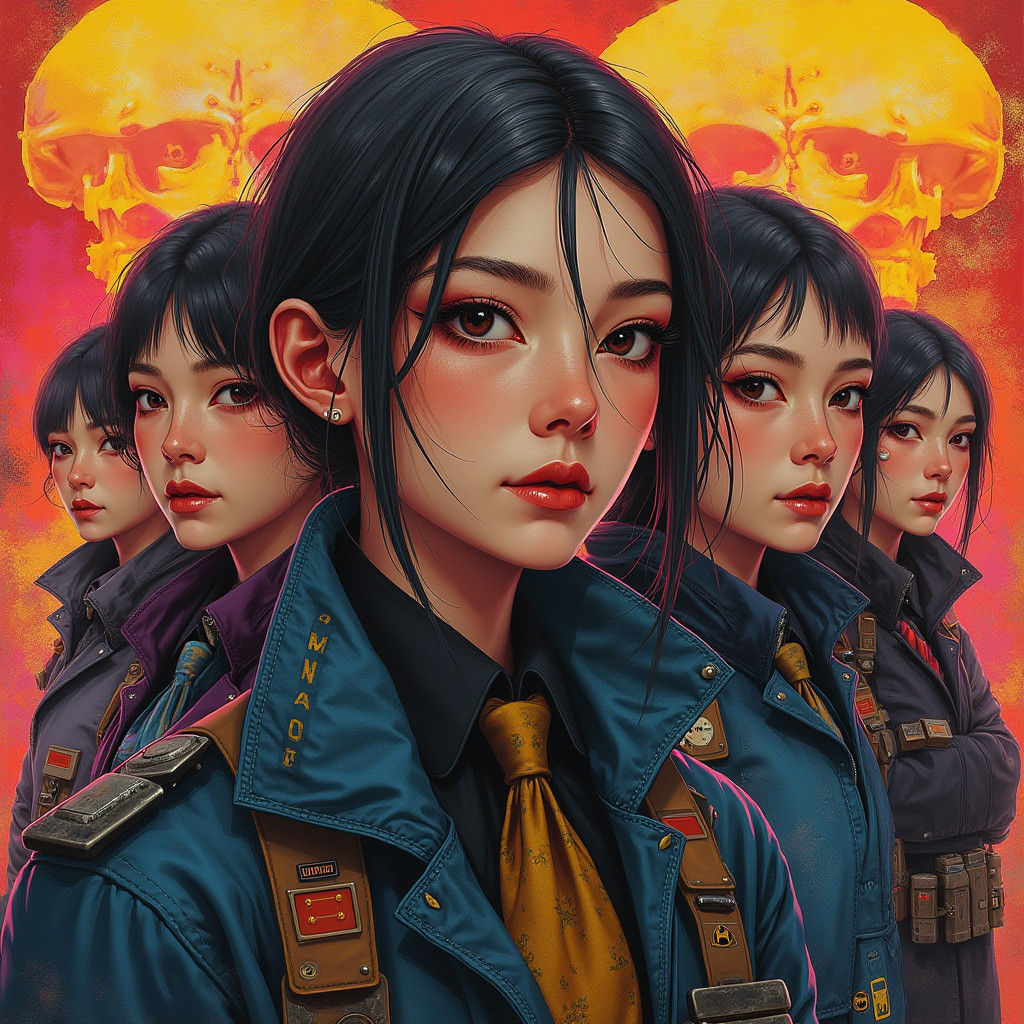 Hyperrealistic Portrait with Nuclear Imagery