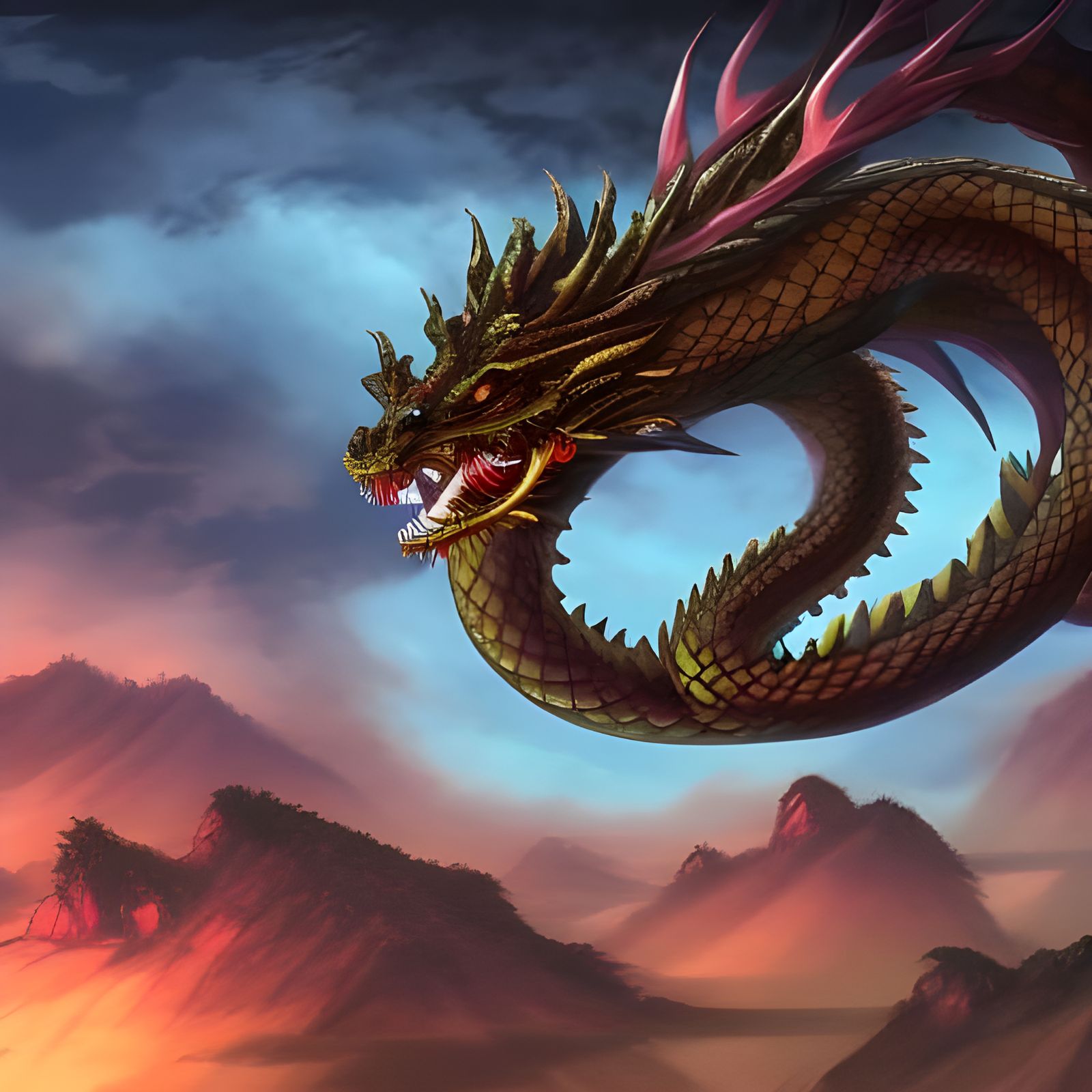 Fantasy Dragon in Anime Concept Art