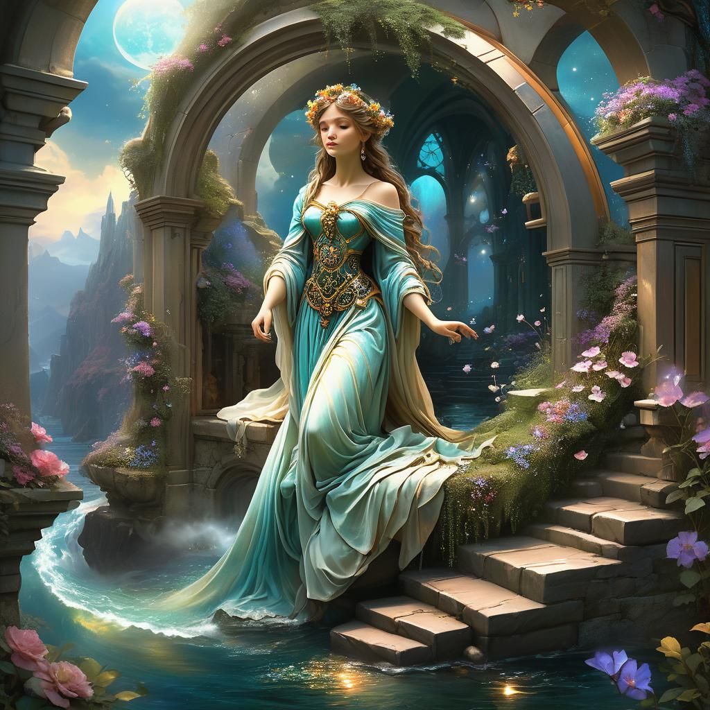 Dream Pathways to Divinity: A 3D Render Masterpiece
