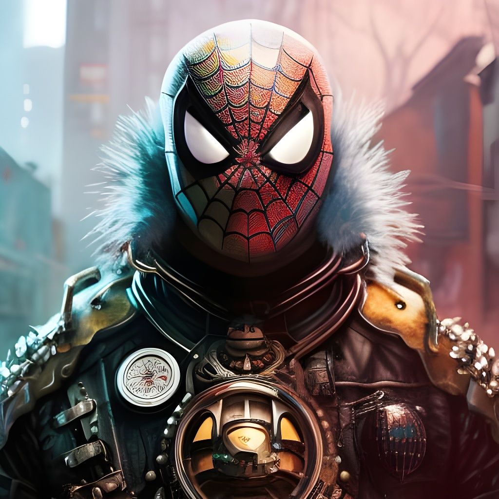 Gothic Spiderman Portrait in Photorealistic Style