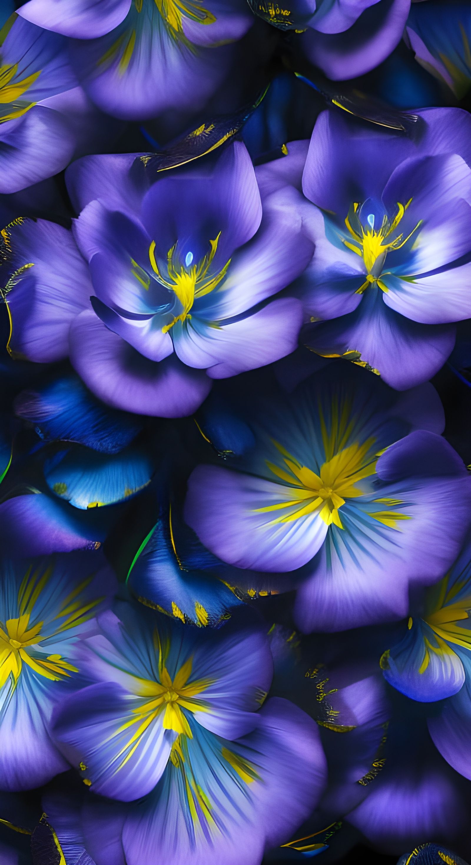 Blue White and Yellow Flower Pattern