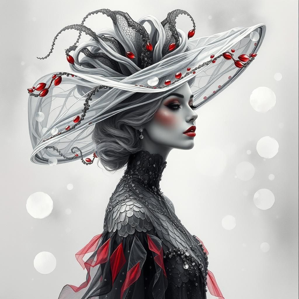 High Fashion Woman in Impasto Style