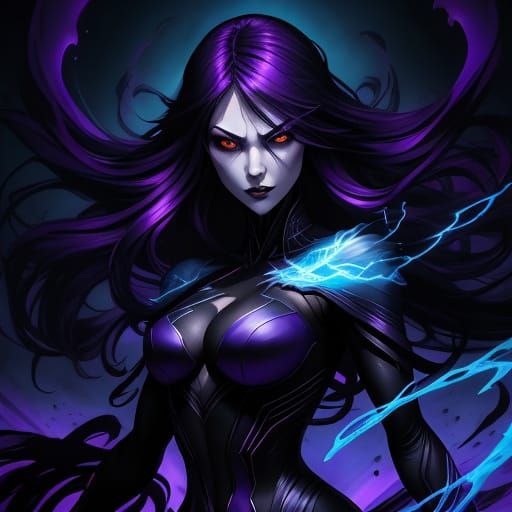 Gothic Girl Gains Superpowers in Comic Book Style