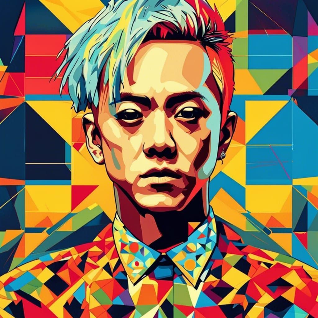 G-Dragon Pop Art Portrait in Screen Print Style