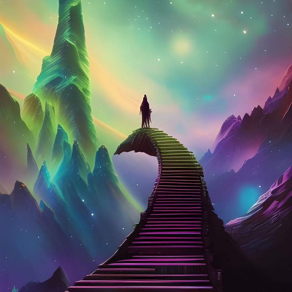 Cosmic Stairway to the Stars: Digital Fantasy Art