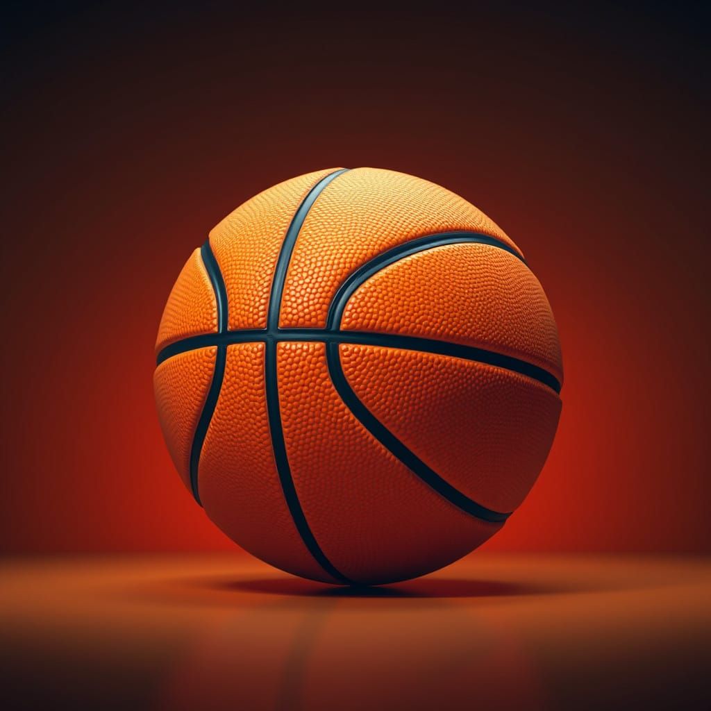 Glowing Basketball in Deep Orange Hue